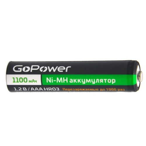 Аккумулятор R3(ААА) 1100 mAh GoPower мизинч. "Дава"
