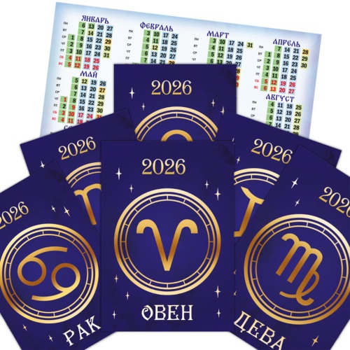 Календарь 2026 карманный двойной Гороскоп и Православный "Дава"