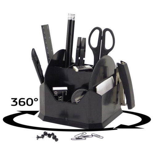 Набор канцелярский 15 предметов Attache JC848, вращающийся, черный 168560 "Дава"