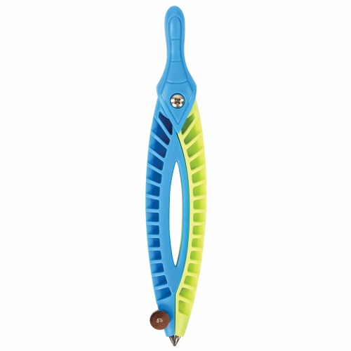 Циркуль ЮНЛАНДИЯ пластиковый, 120 мм, салатово-голубой, блистер, 210654 "Дава"