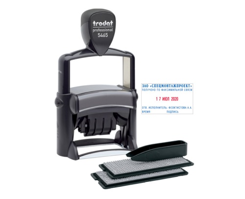 Штамп датер самонаборный 4 строки Trodat оттиск 56*33мм сине-красный TRODAT 5465 "Дава"