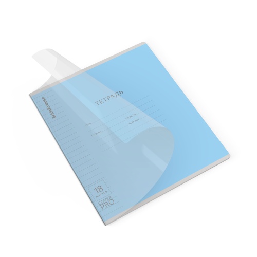 Тетрадь 18л/лин. ErichKrause® Классика CoverPrо® голубая, пластиковая обложка 65692 "Дава"