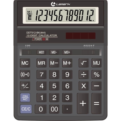 Калькулятор настольный LAMARK DDT512-BK(444) 203*158*30,5мм (12 разр.) черный "Дава"
