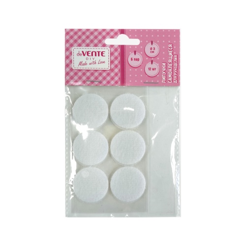 Декоративный материал Липучки самоклеящиеся deVENTE DIY D-3см, 12шт/уп. (6пар) 8000409 "Дава"