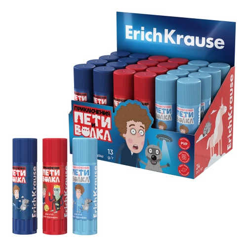 Клей-карандаш 13г ErichKrause Приключения Пети и Волка 60501 "Дава"