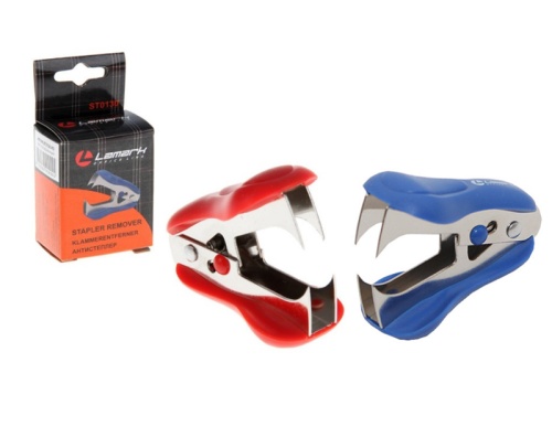 Антистеплер №10, 24/6 Lamark с фиксатором, ассорти ST0130 "Дава"