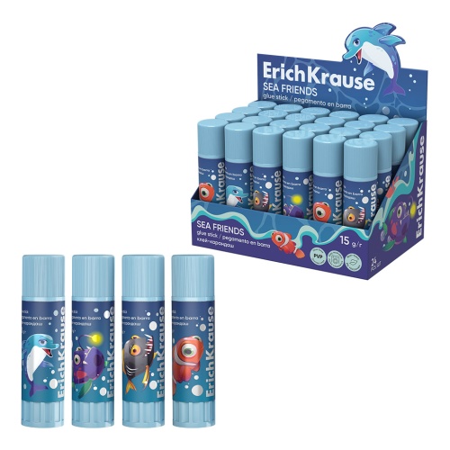 Клей-карандаш 15г ErichKrause EasyStick Sea Friends 65008 "Дава"