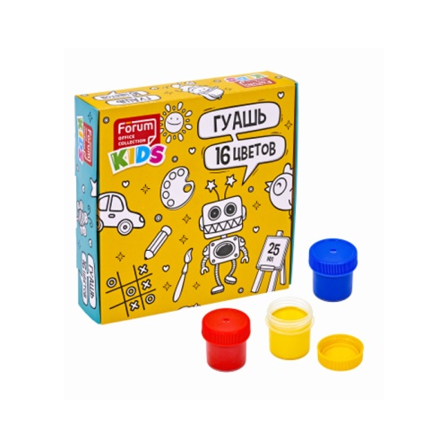 Гуашь 16цв. FORUM 25 мл FG-216-R "Дава"