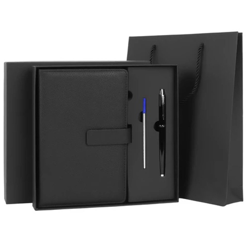 Ежедневник А5 BRAUBERG President 160л,черный + ручка,стержень,пакет 116850 "Дава"