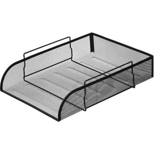Лоток для бумаг горизонтальный 1 секция Attache 83x340x268мм металл сетка черный 688774 "Дава"