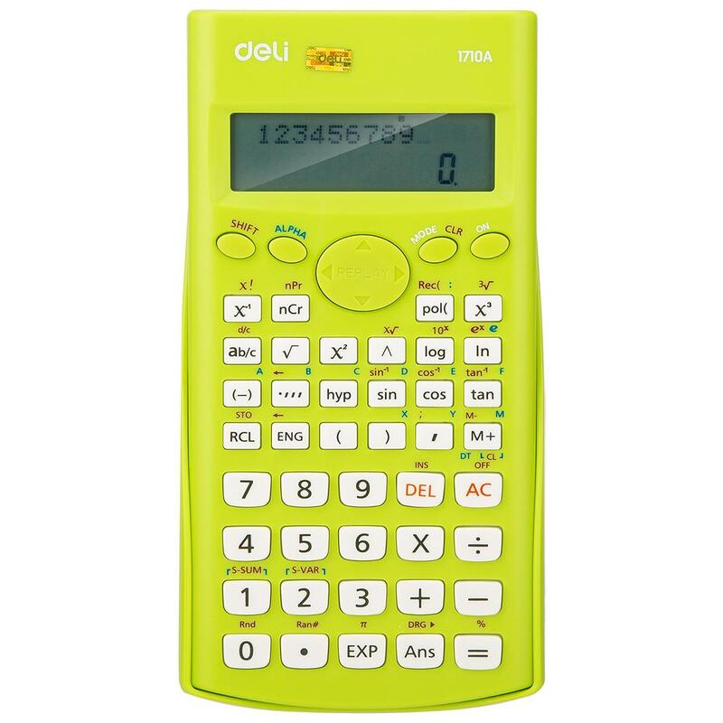 Калькулятор научный Deli E1710A/GRN ( 10+2разр.) сертифицирован для ЕГЭ "Дава"