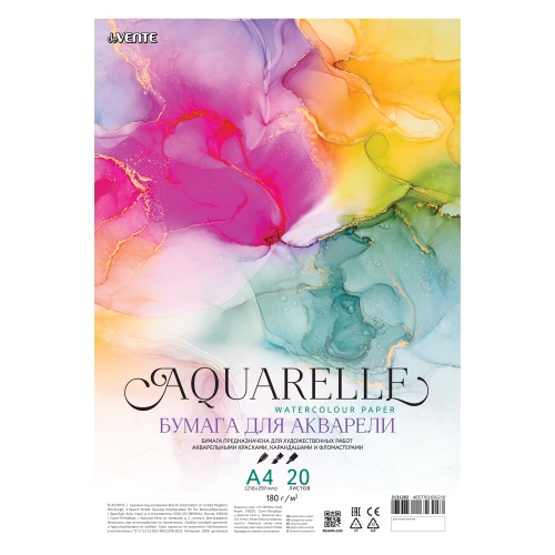 Папка для акварели А4/20л deVENTE АРТ 180г/м2 2131202 "Дава"