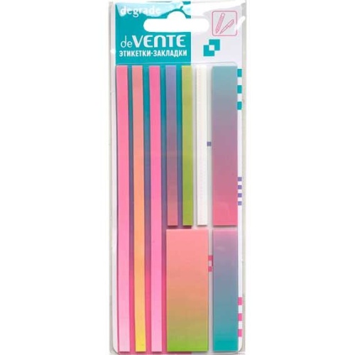 Закладки самоклеящиеся набор deVENTE пластиковые Градиент 20л/9цв 2011424 "Дава"