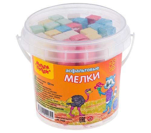 Мелки цветные для асфальта  5цв/25шт Мульти-Пульти АМ_14462 "Дава"