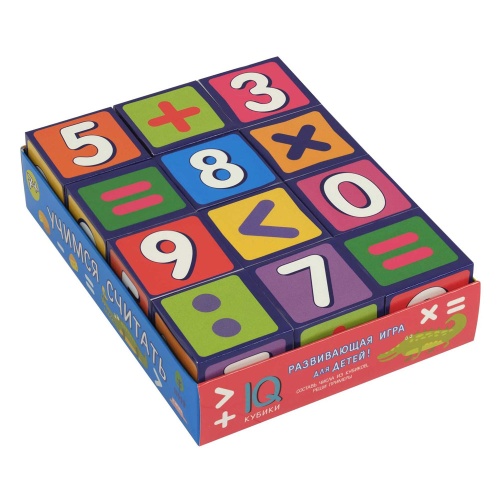 Игра настольная Кубики IQ Учимся считать. 12штук 29012 "Дава"