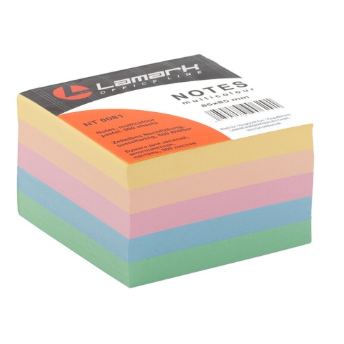 Блок для записей 8.5*8.5*5см Lamark NT0081 пастель "Дава"