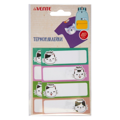 Наклейки именные deVENTE на тканевой основе термо Sweet Cats 8004168 "Дава"