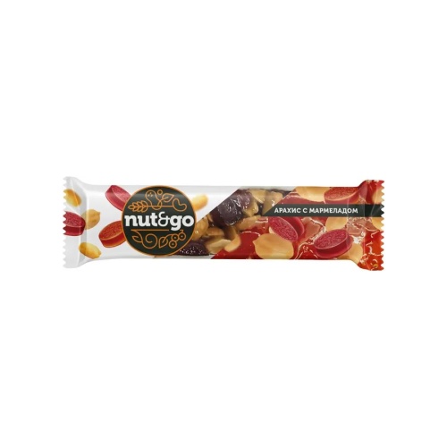 Батончик Nut&Go Арахис и мармелад 42г КВК506 "Дава"