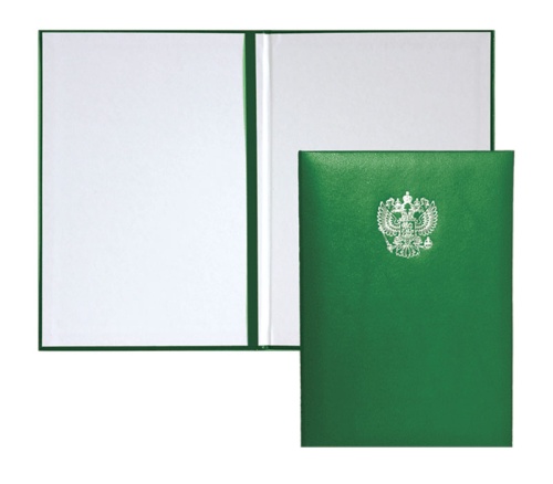 Папка адресная Герб РФ бумвинил deVENTE зеленая 3078601 "Дава"