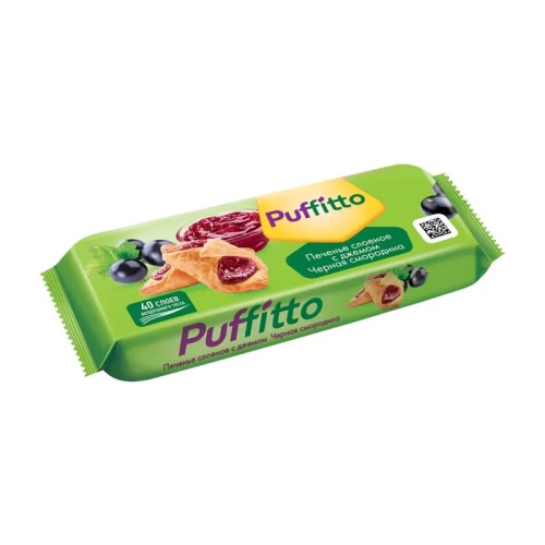 Печенье Puffitto original с начинкой со вкусом смородины 125 г "Дава"