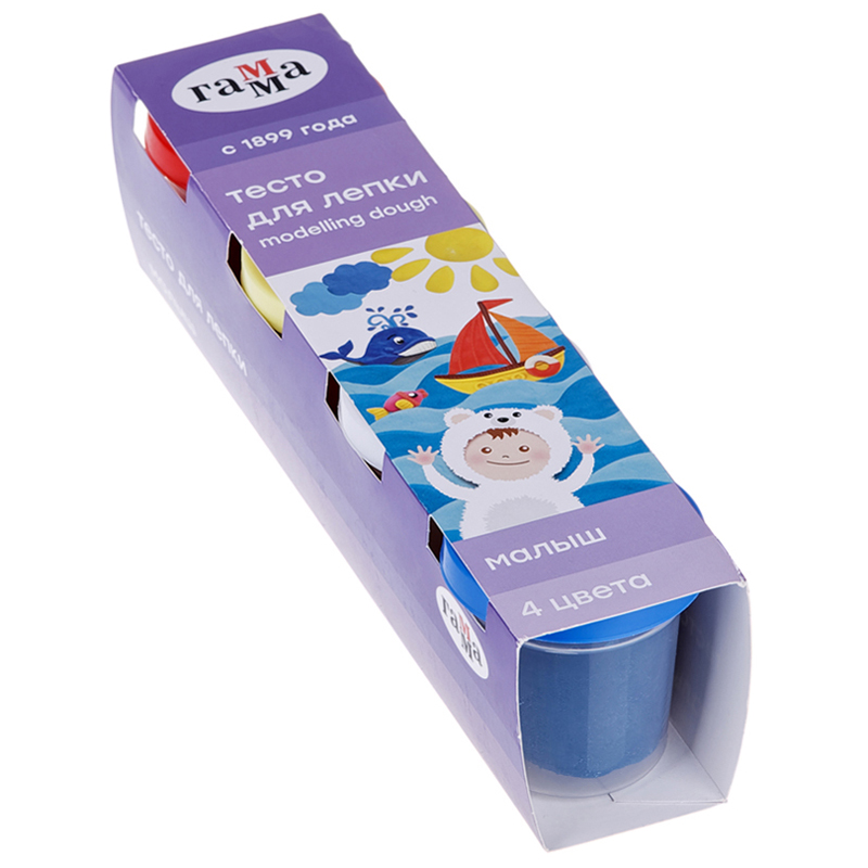 Тесто для лепки  4цв. Гамма Малыш 240г 0509191 "Дава"