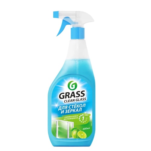 Средство для мытья стекол и зеркал GRASS Clean Glass 600мл Голубая лагуна триггер "Дава"