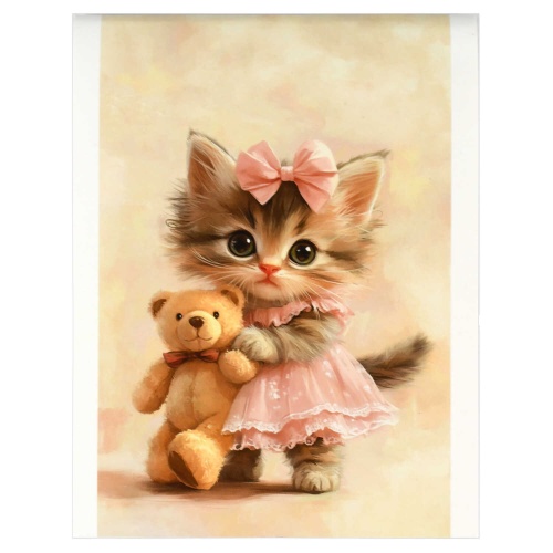 Блокнот А6/ 40л скоба Котенок с плюшевым мишкой 71640 "Дава"