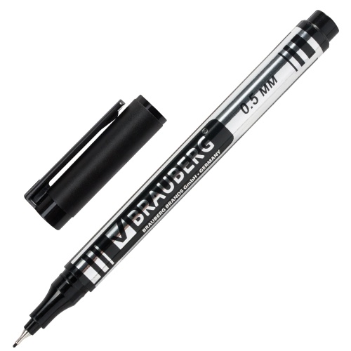 Маркер перманентный BRAUBERG 0,5мм черный 150507 "Дава"