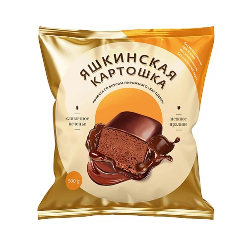 Конфета Яшкинская картошка,пралине с добавлением сливочного печенья (упаковка 0,5 кг) "Дава"