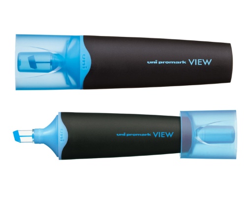Текстмаркер UNI Promark View 1-5мм USP-200 голубой  "Дава"