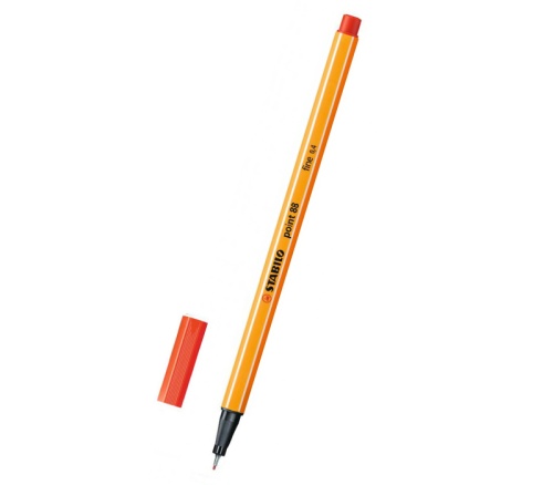 Ручка капиллярная STABILO светло-красная 88/48 "Дава"