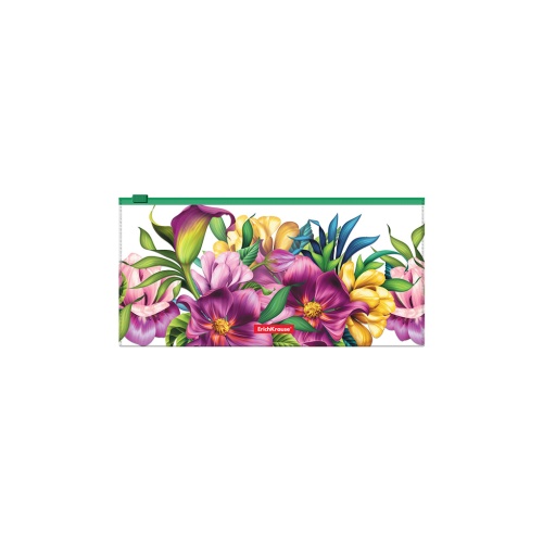 Папка-конверт на молнии ErichKrause ZIP Tropical Flowers Travel 55343 "Дава"