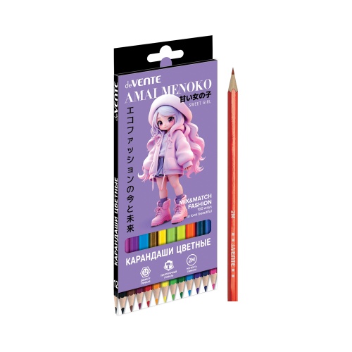 Цветные карандаши 12 цв. deVENTE Amai Menoko 5022618 "Дава"