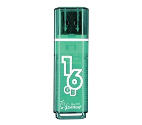 Флэшка 16GB Smart Buy Glossy Green USB 2.0 зеленый SSB16GBGS-G "Дава"