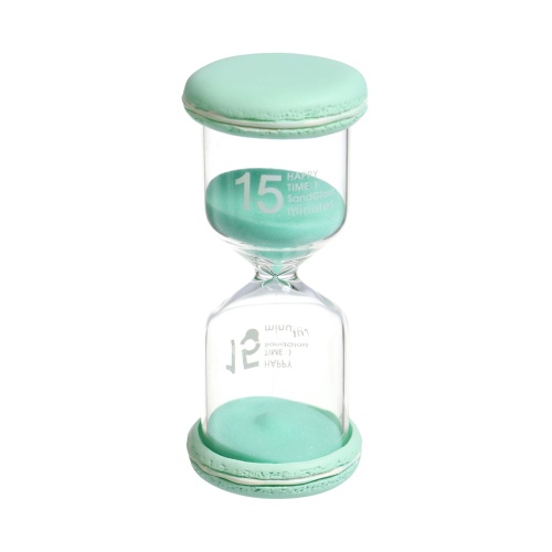 Часы песочные на 15 минут Макарун 4,4*9,8см бирюзовые 10648572 "Дава"