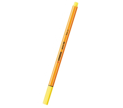 Ручка капиллярная STABILO лимонно-желтая 88/24 "Дава"
