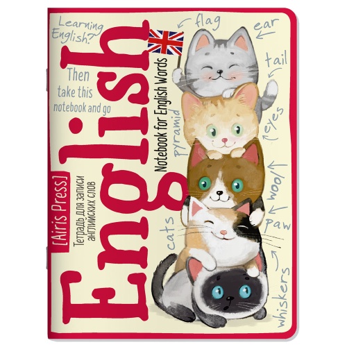 Тетрадь для записи иностранных слов А5 24л Веселые котята 29098 "Дава"