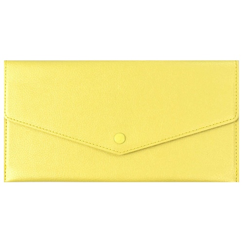 Папка органайзер на кнопке 23*11см Escalada Наппа светло-жёлтый 48409 "Дава"