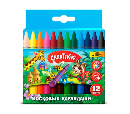 Мелки восковые 12цв. Creativiki КВ12КР "Дава"