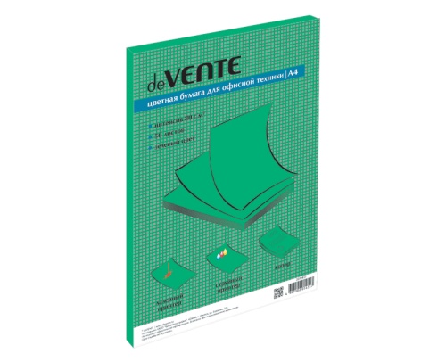 Бумага цветная deVENTE А4/50л/80г интенсив зеленый 2072417 "Дава"