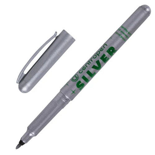 Маркер перманентный Centropen 1мм серебряный 2670 "Дава"