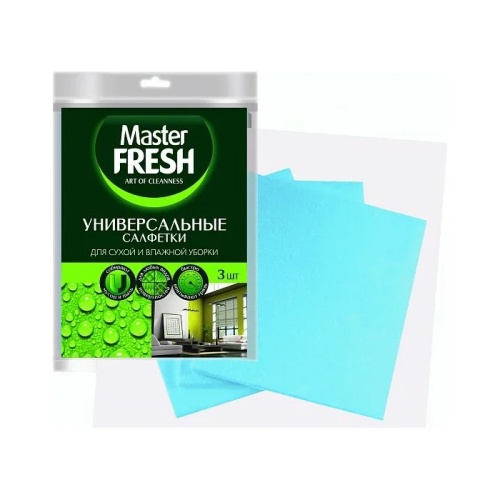 Салфетка универсальная вискозная 30*38см 3шт/упак Master FRESH  "Дава"
