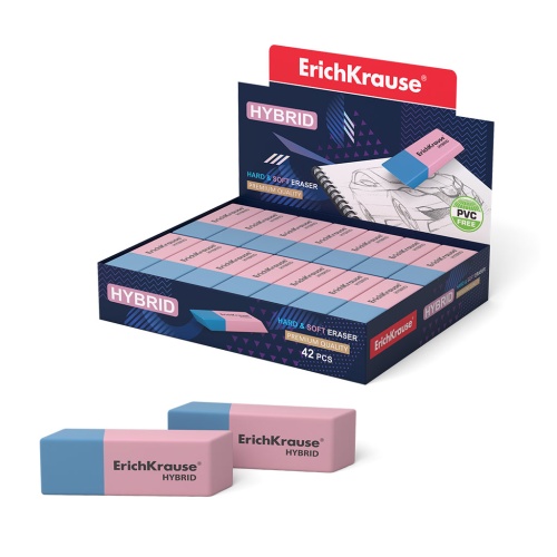 Ластик ErichKrause Hybrid 35749 красно-синий "Дава"