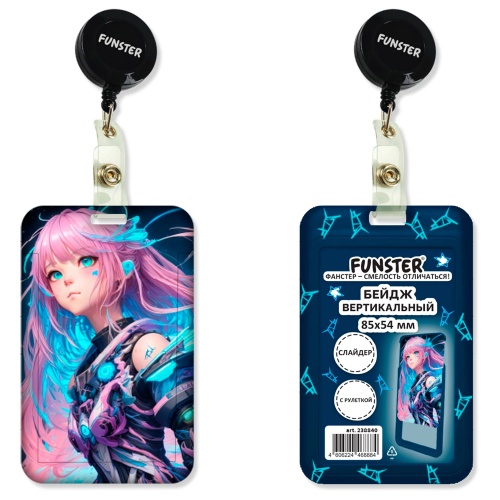 Бэдж  54*85мм FUNSTER Аниме, вертикальный с рулеткой 238840 "Дава"