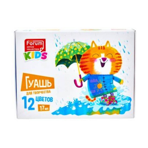 Гуашь 12цв. FORUM Зоопарк 17мл FG-112-Zoo "Дава"