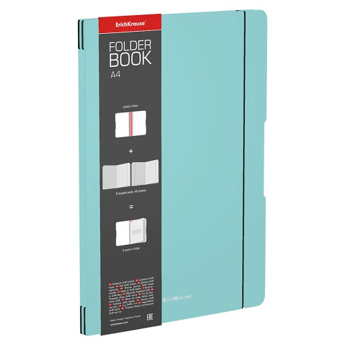 Тетрадь 96л/А4 ErichKrause FolderBook Pastel Mint съемная пластиковая обл., 56127 "Дава" Тетрадь 96л/А4 ErichKrause FolderBook Pastel Mint съемная пластиковая обл., 56127 "Дава"
