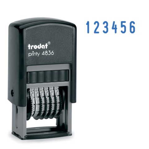 Штамп нумератор  6 разрядов Trodat 4836 15х3,8 мм 235583 "Дава"