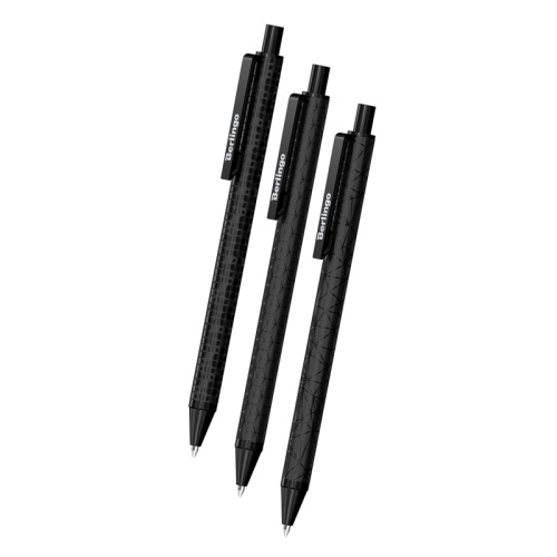 Ручка шариковая автомат Berlingo DoubleBlack 0,7мм, синяя CBm_07010																				 "Дава"