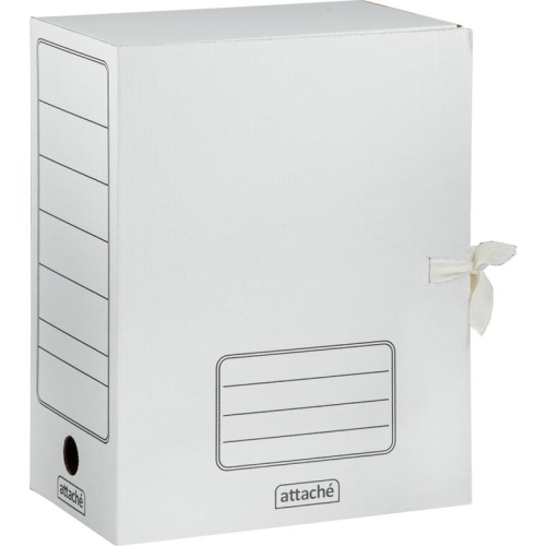 Короб архивный 150мм картон ATTACHE с завязками белый до 1500л. 1547369 "Дава"
