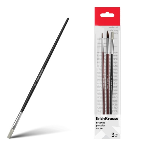 Кисти в наборе  3шт. ErichKrause 56094 пони и щетина "Дава"